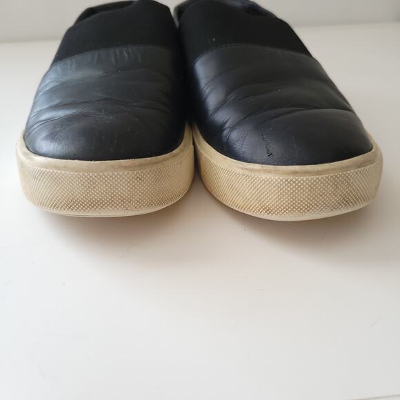 Vince Corbin Slip On Black Leather Shoes Fashion Sneakers Platform Women 6.5 - Picture 3 of 9